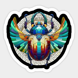 Egyptian Scarab Beetle -Mosaic Art Sticker